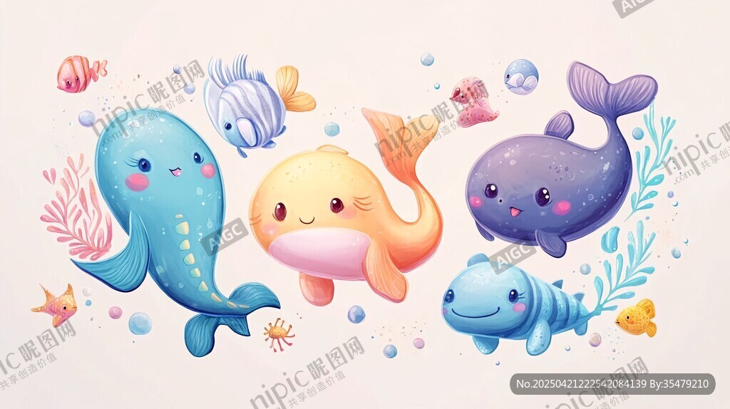 可爱海洋生物欢乐大集合