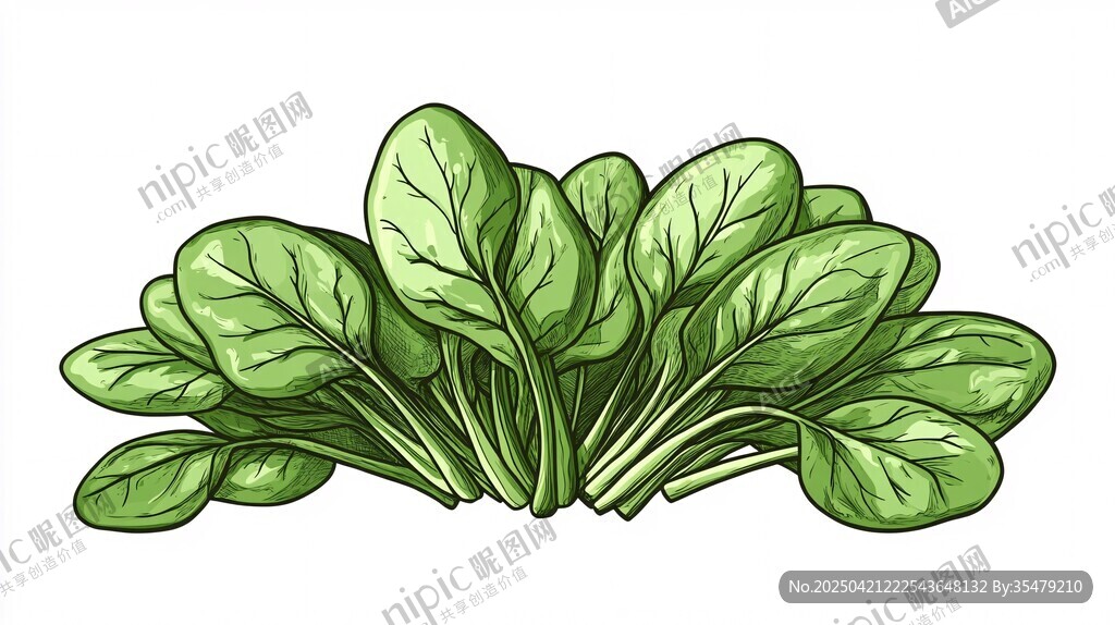 新鲜菠菜插画