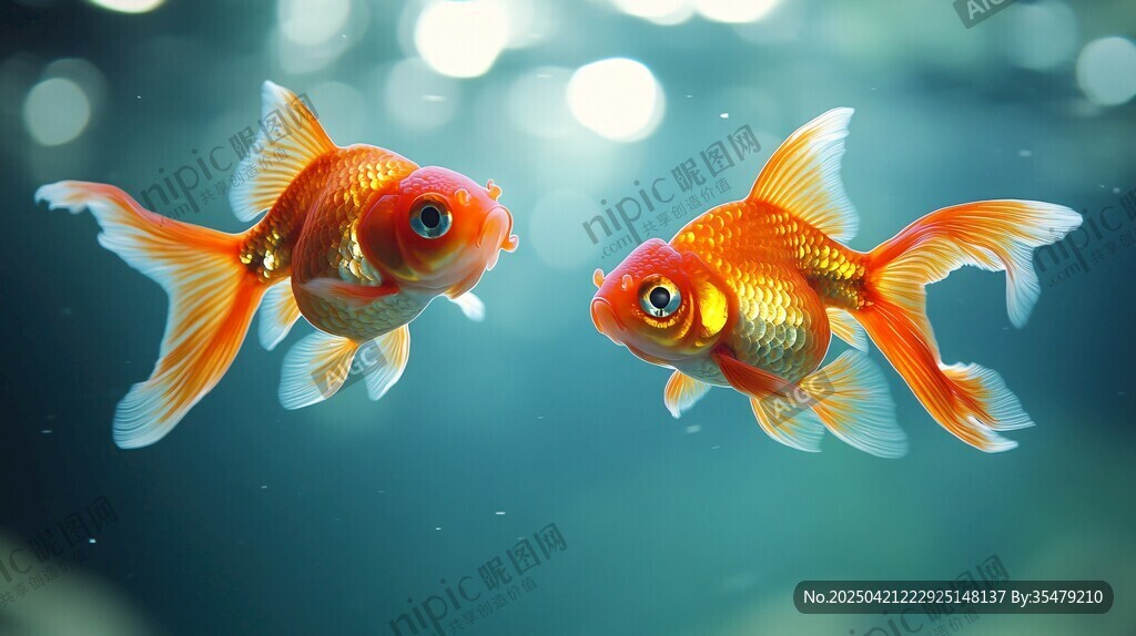 双金鱼水中灵动画面