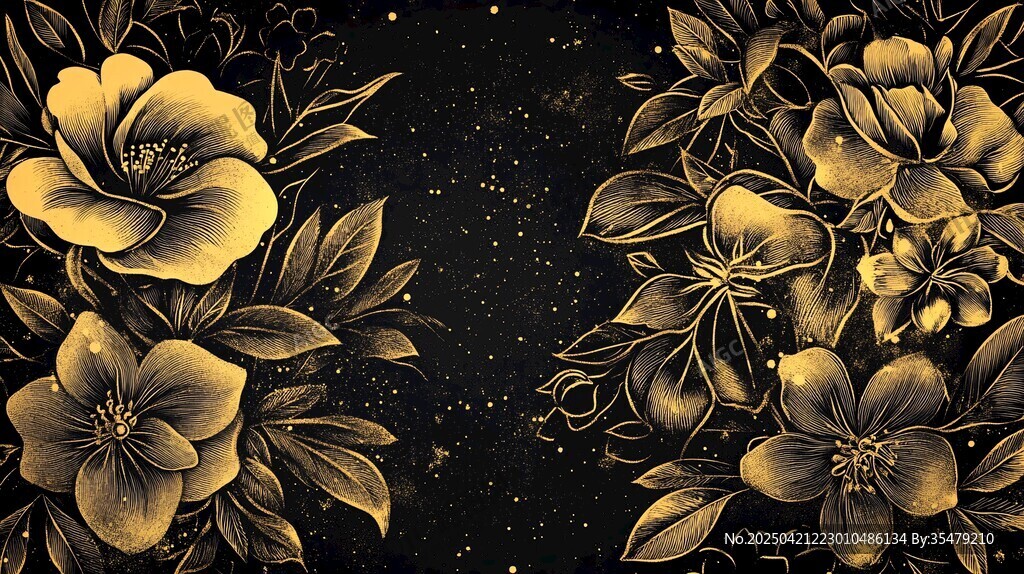 黑金花卉图案背景设计