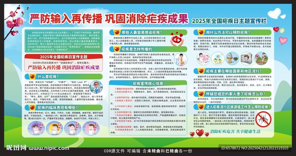 2025全国疟疾日宣传栏