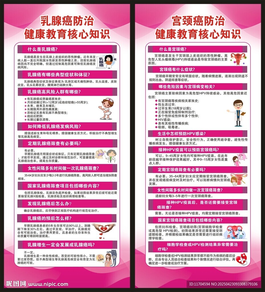 乳腺癌宫颈癌X展架
