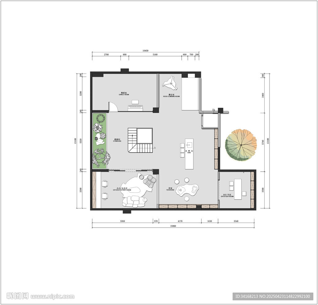 绵州水郡简约现代风格房屋平面图