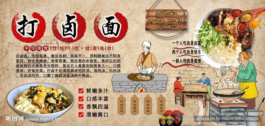 打卤面背景墙