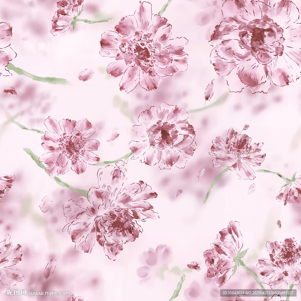 粉色花卉图案背景纹理