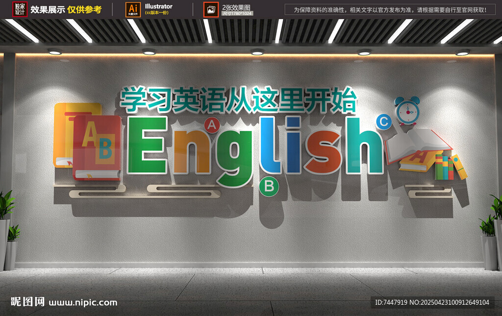 英语教室 培训班文化墙