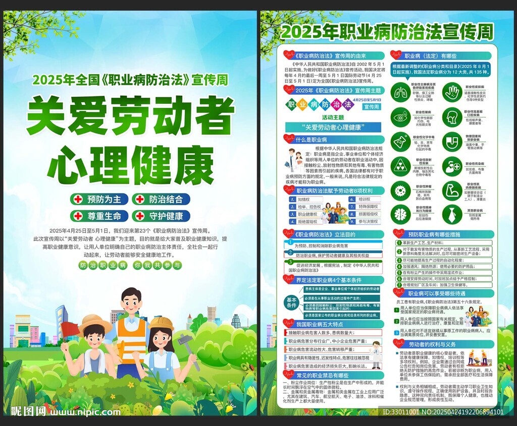 职业病防治法宣传周海报