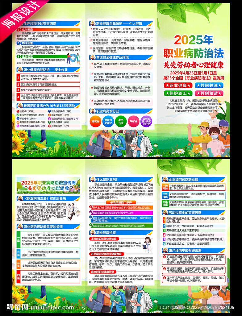 职业病防治法宣传周三折页
