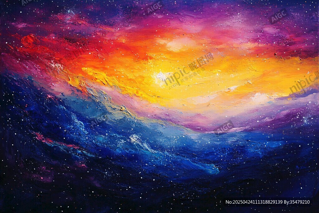 梦幻绚丽的宇宙星空图景