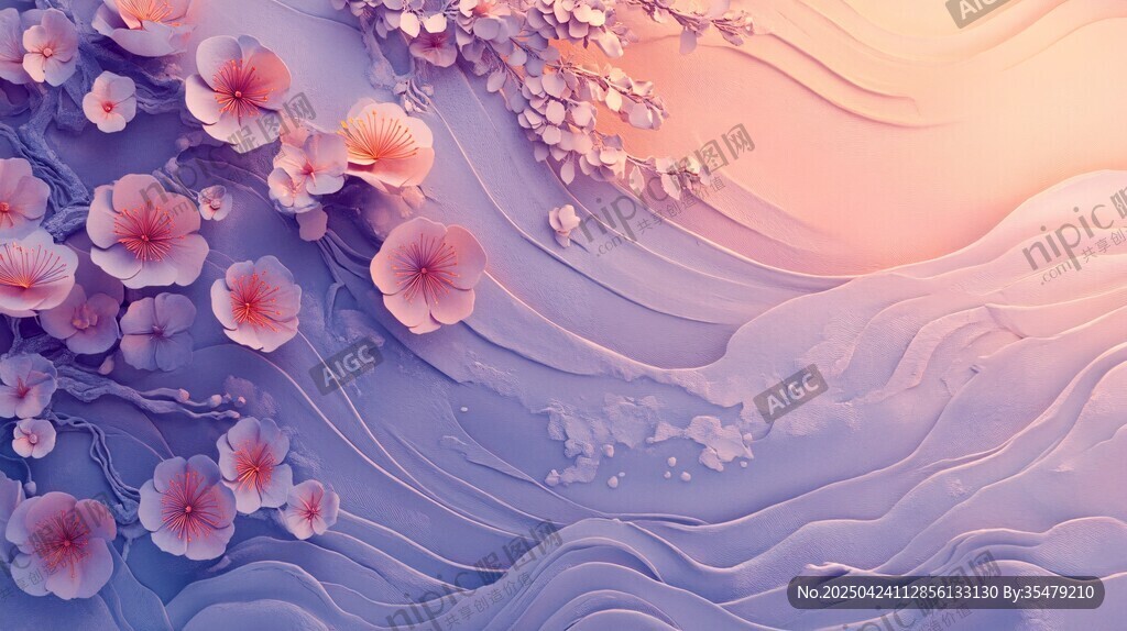 春日繁花海浪梦幻景象