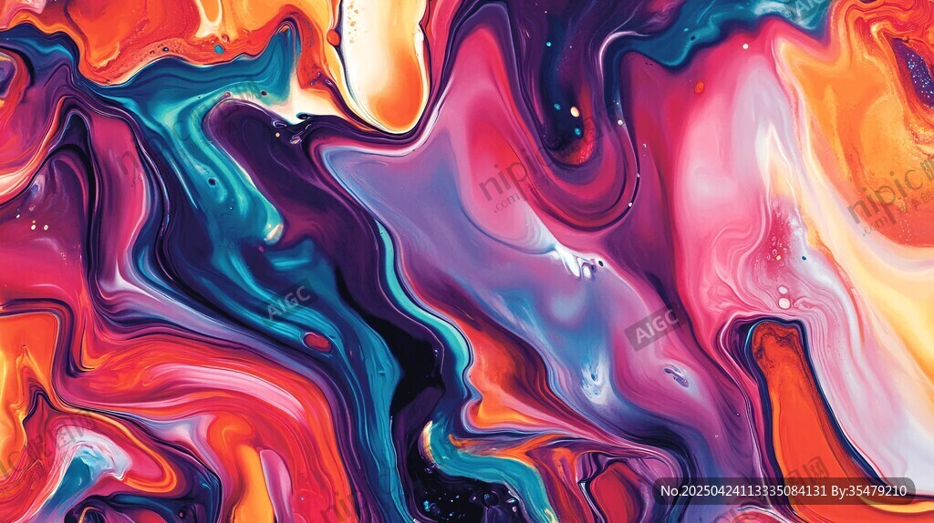 梦幻流体色彩抽象艺术图