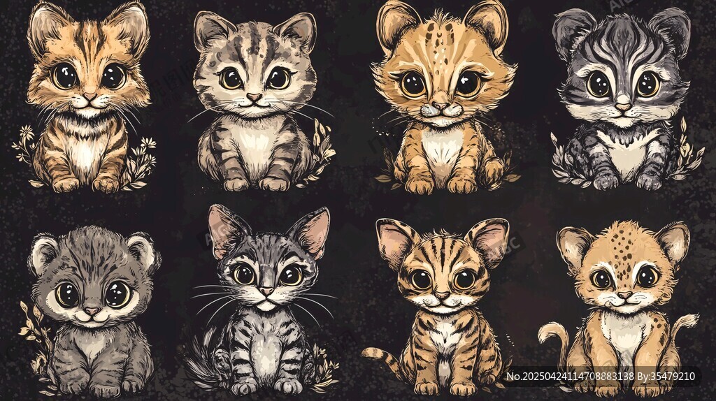 可爱萌态猫科幼崽集合