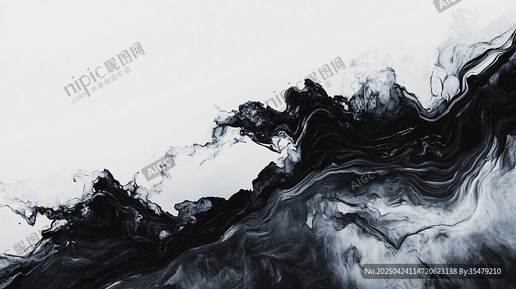 水墨流动意境图