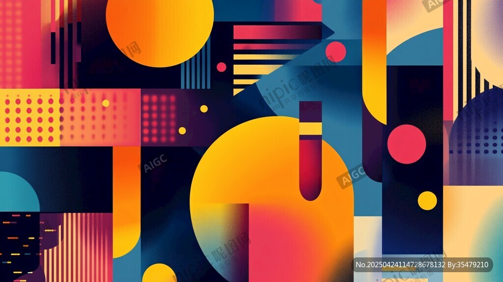 多彩几何抽象艺术图案