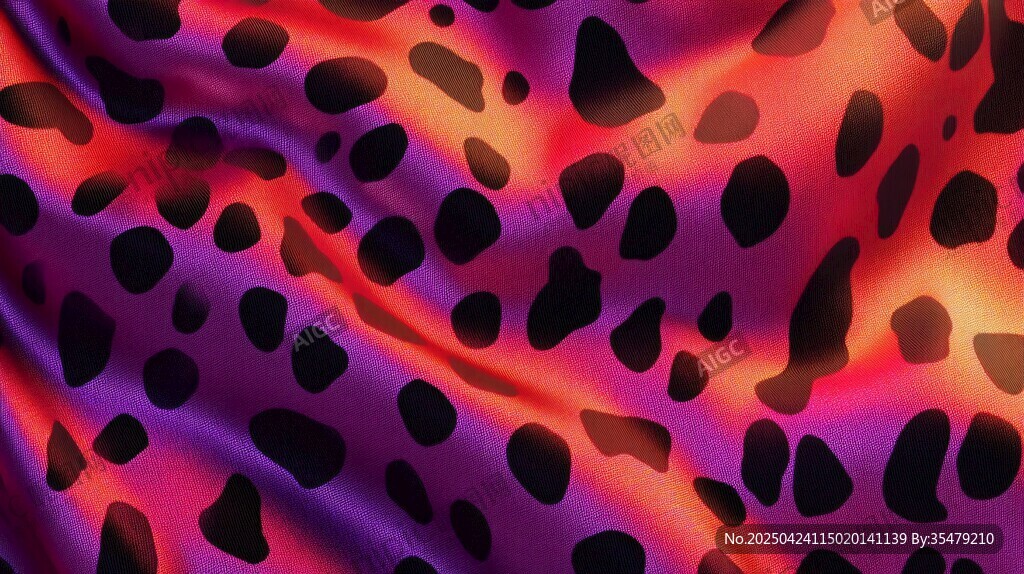 绚丽豹纹丝绸纹理图案