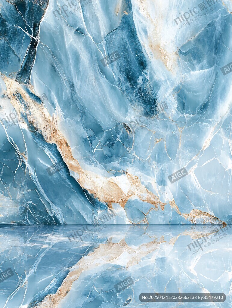 蓝金大理石纹理艺术背景