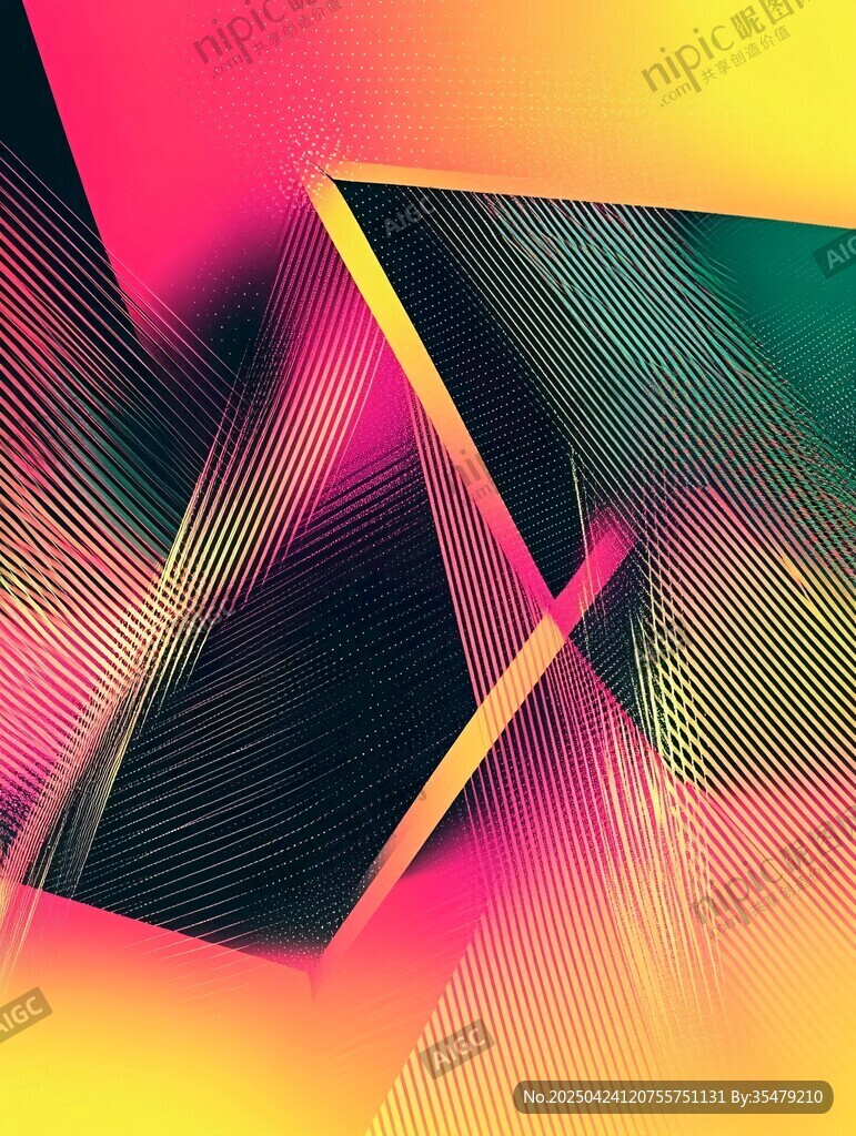 炫彩几何线条抽象背景图