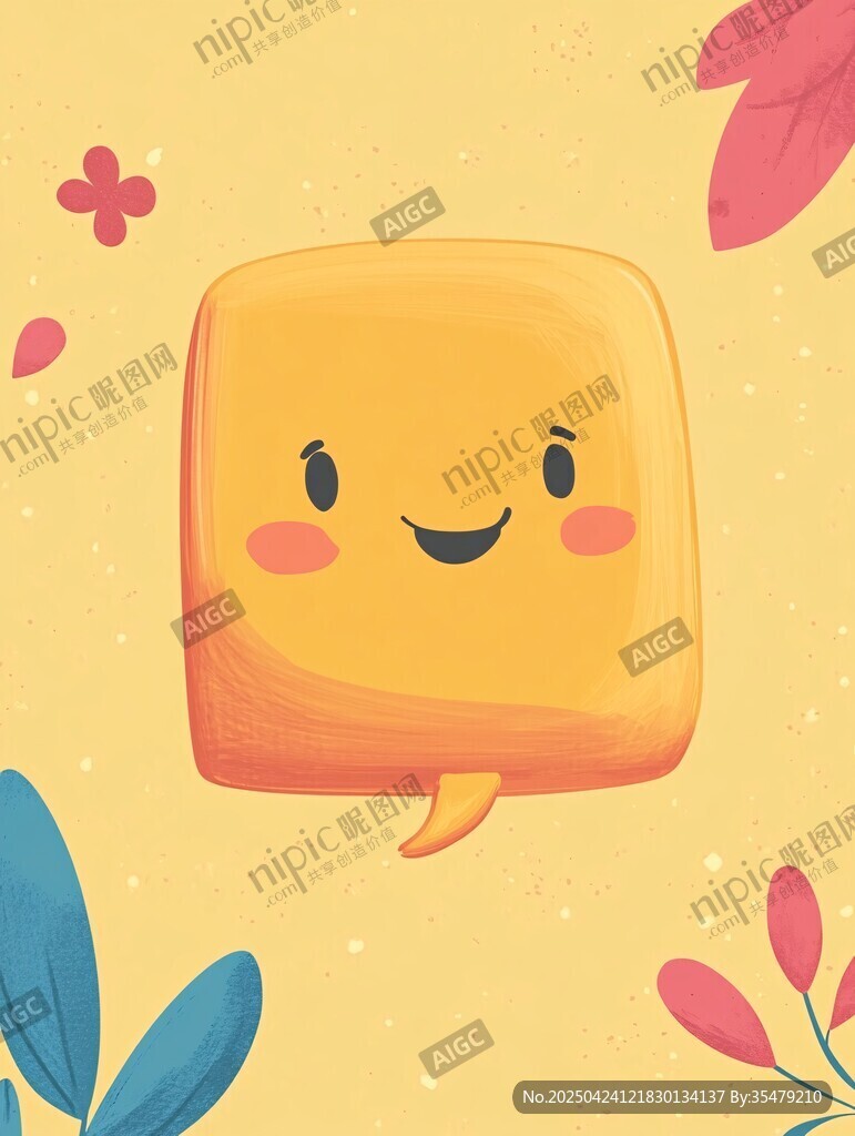 微笑气泡插画 清新风格