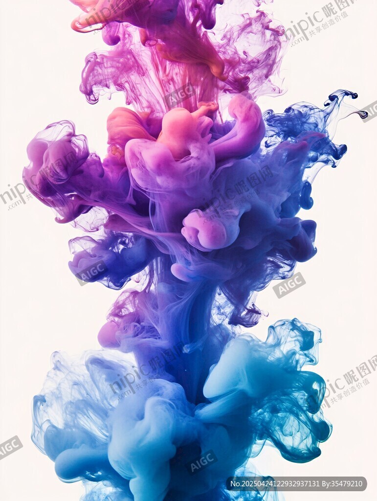 梦幻彩墨绽放瞬间