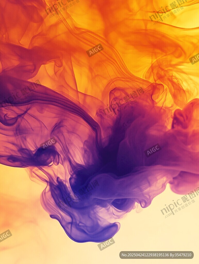 墨彩交融的梦幻色彩瞬间