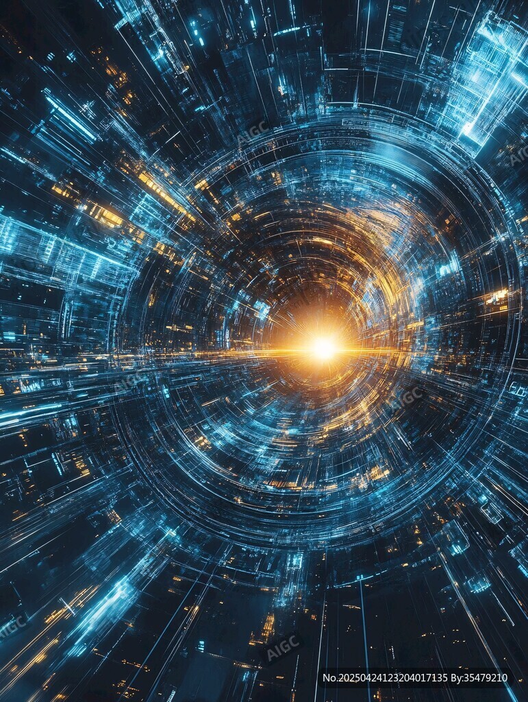 未来科技感的数字能量漩涡