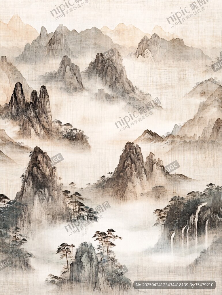 水墨山水间的缥缈之境