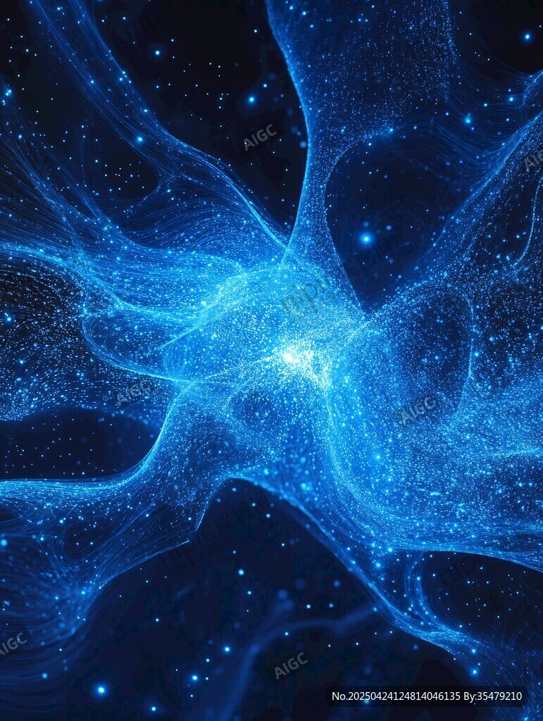 梦幻蓝色星芒流动背景图