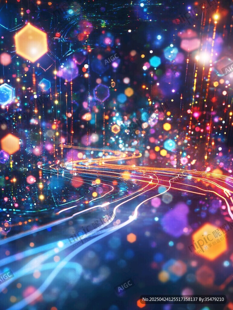 梦幻流光科技感道路场景