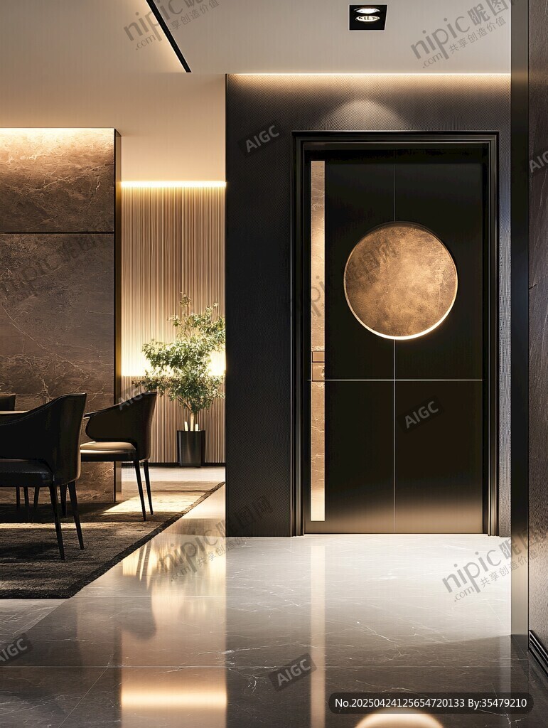 现代奢华入户门设计场景