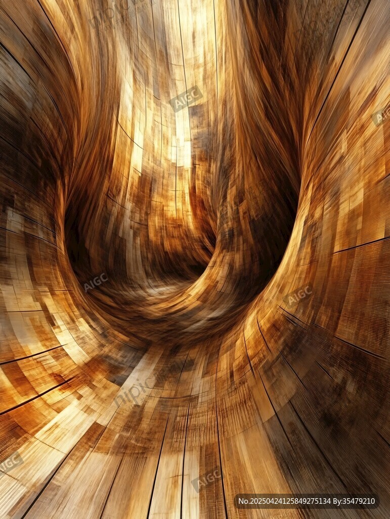 梦幻木质旋涡艺术图景