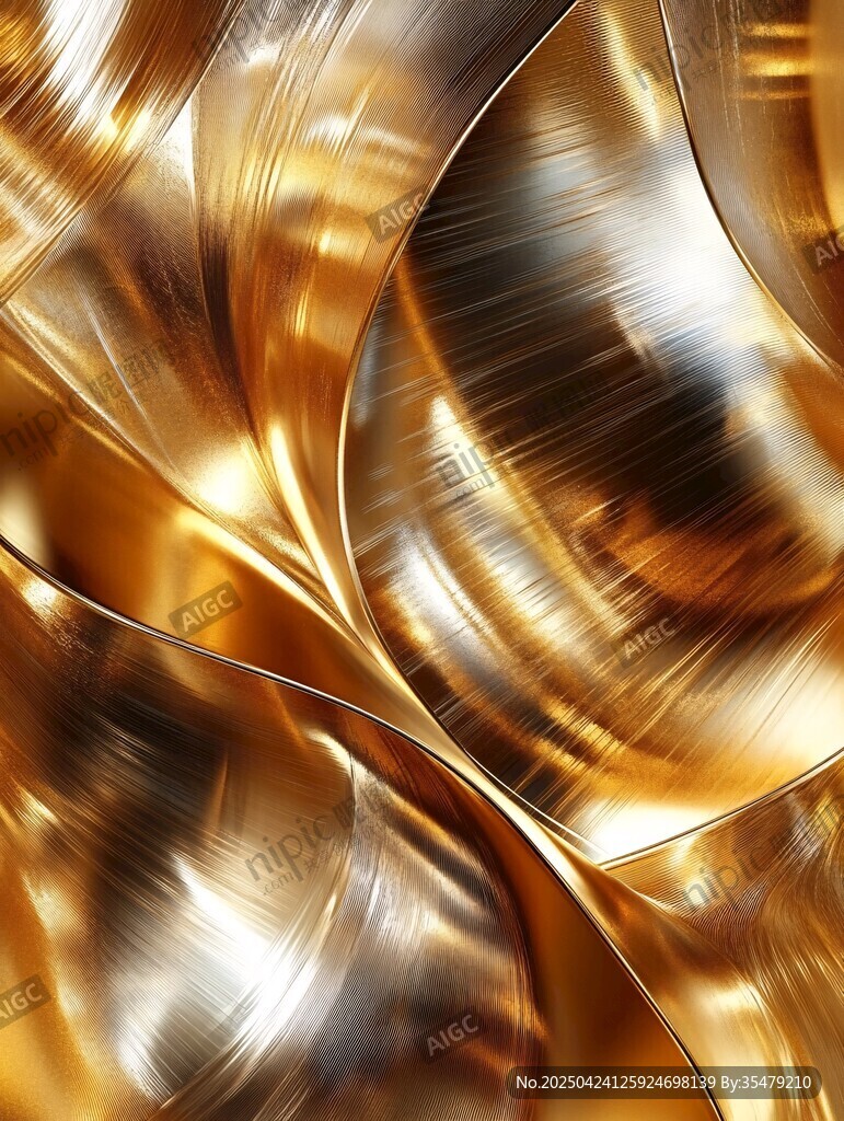 金色流动金属质感纹理