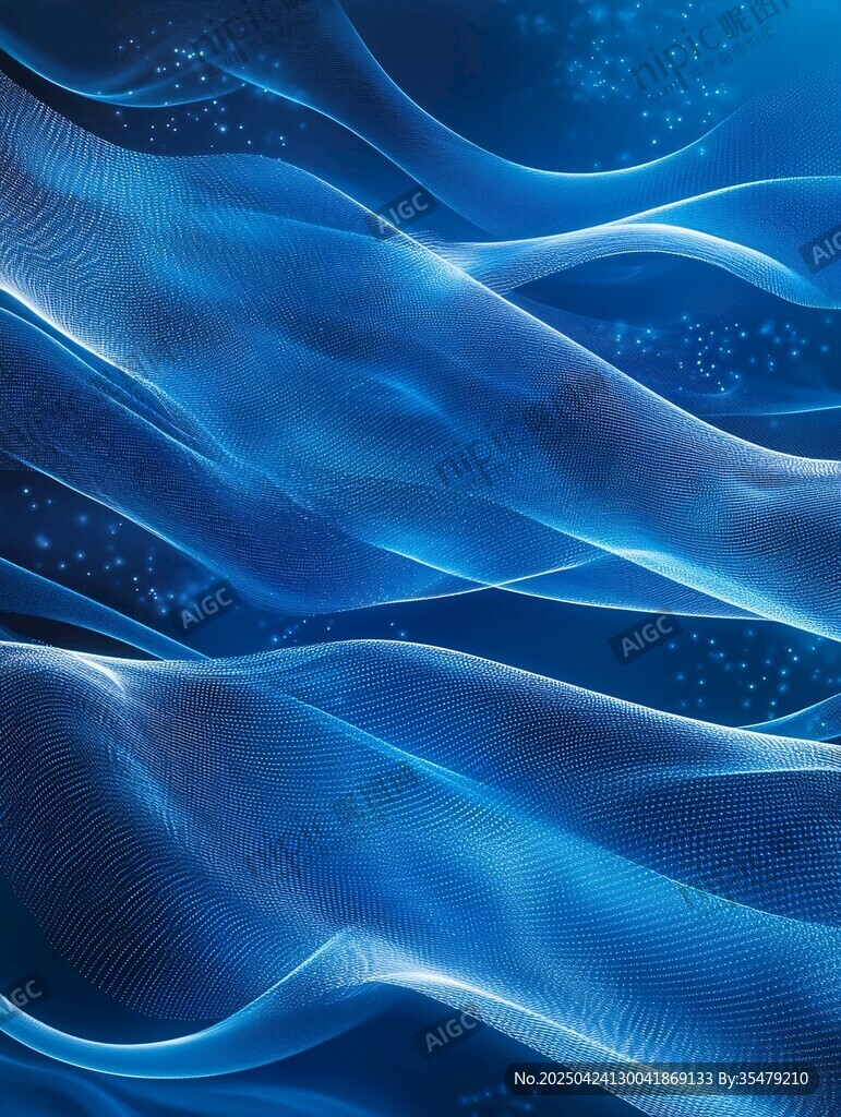 梦幻蓝色流动线条背景图