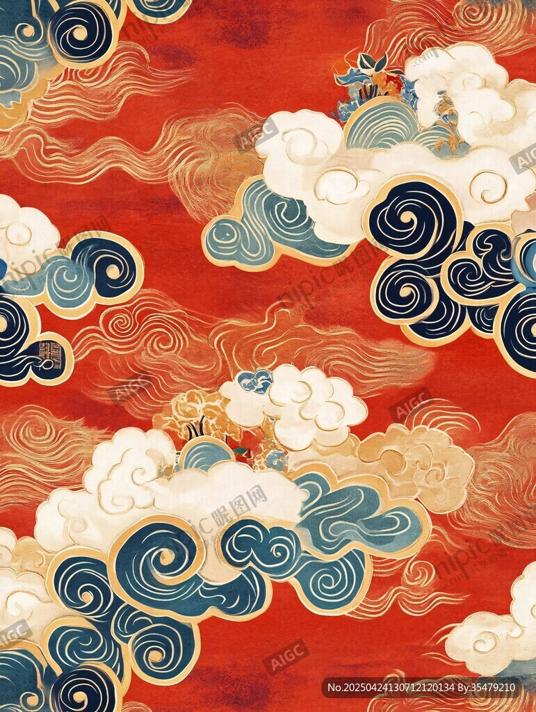 中式祥云瑞兽吉祥图案