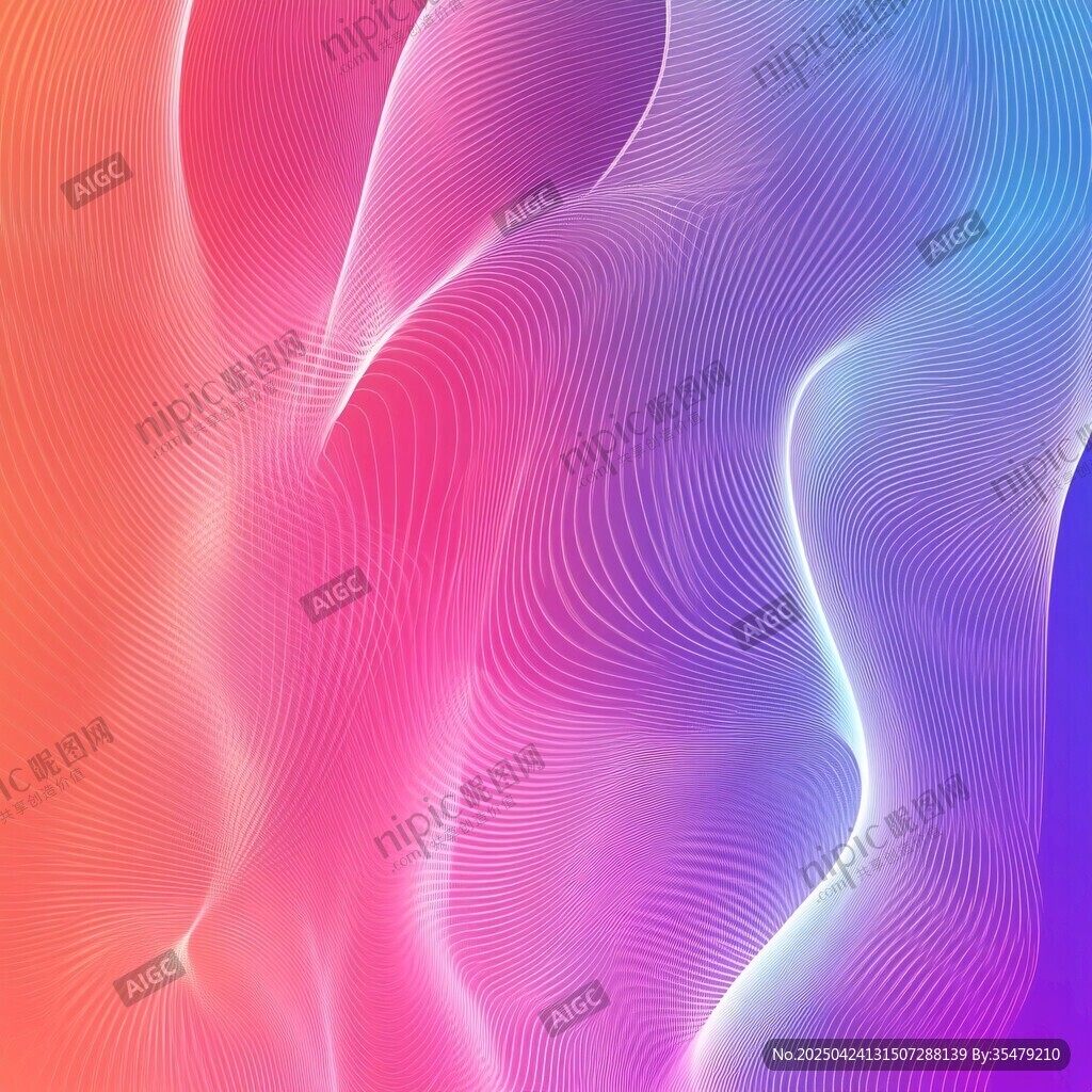 梦幻渐变波浪抽象背景图
