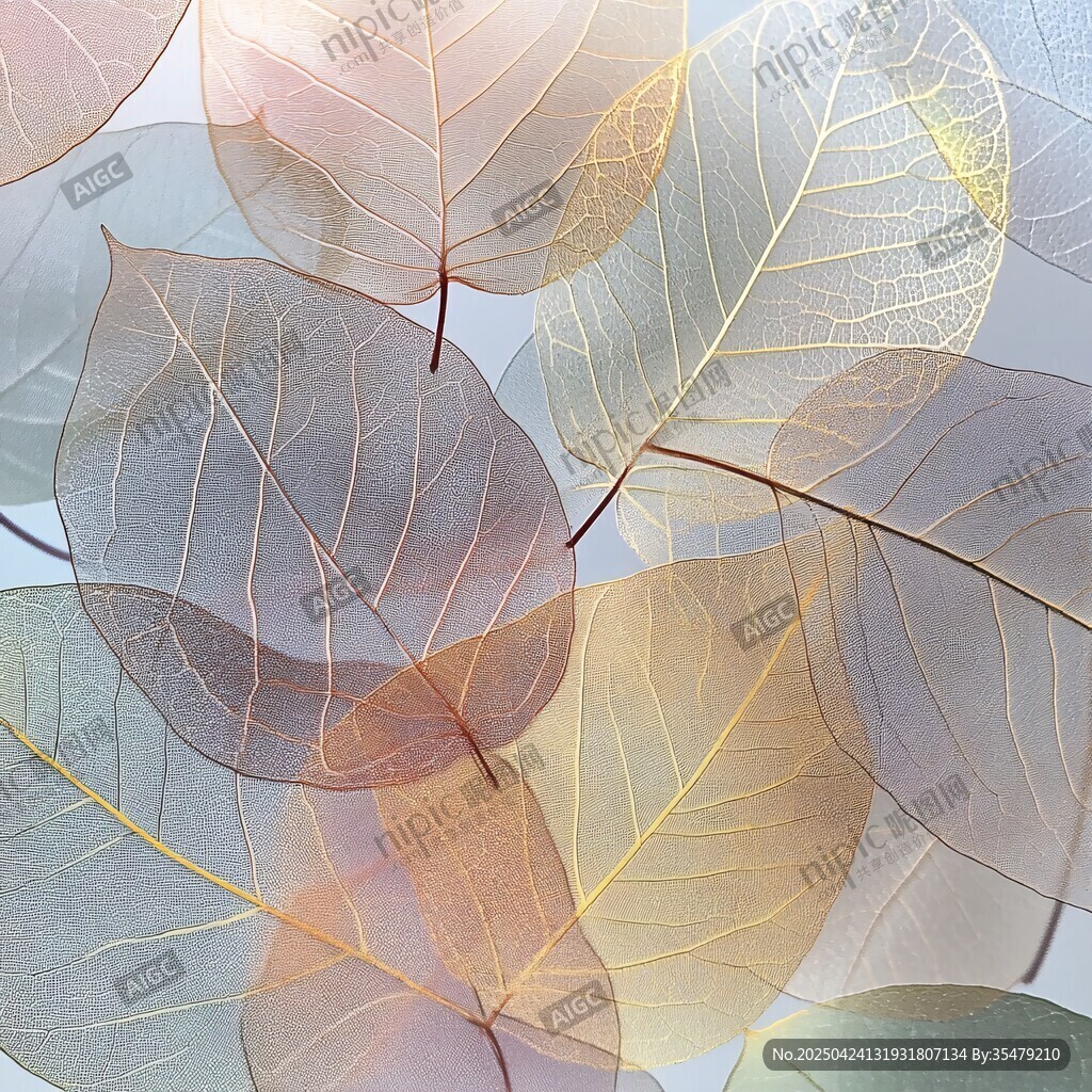 梦幻透明叶脉艺术之美