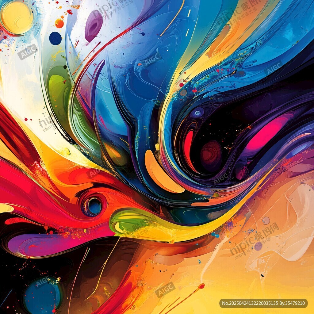 梦幻炫彩抽象流体艺术画面
