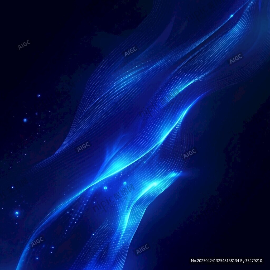 蓝色动感光线抽象背景图