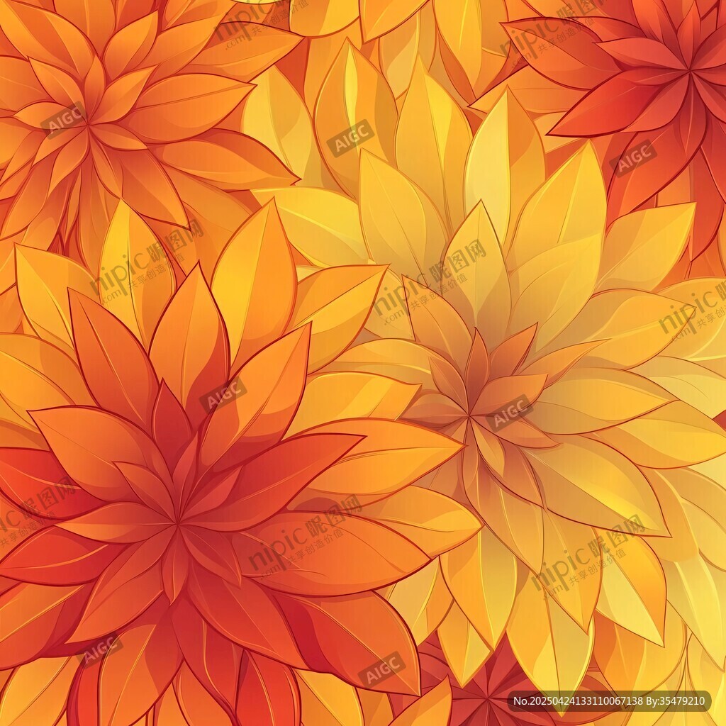 绚丽多彩的花卉图案背景