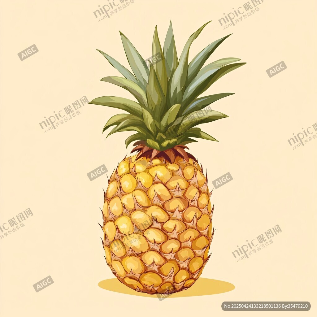 手绘可爱菠萝插画