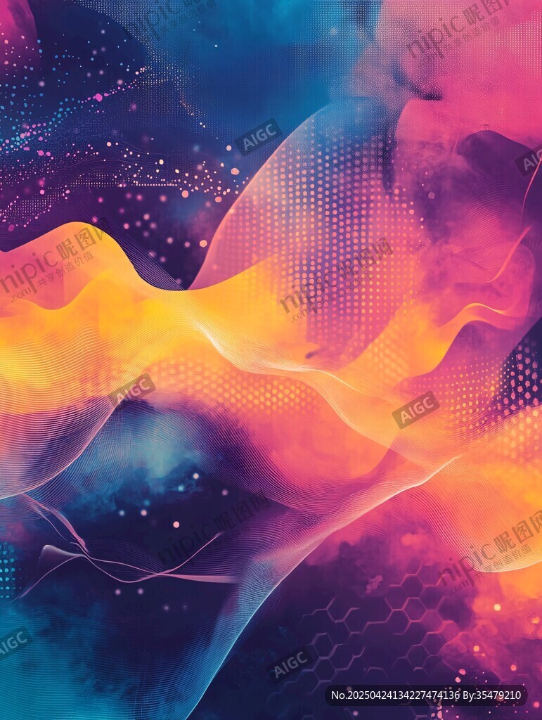 梦幻炫彩流体艺术背景图