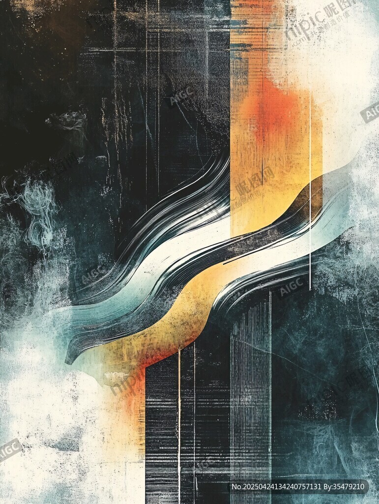 抽象艺术风线条纹理画作