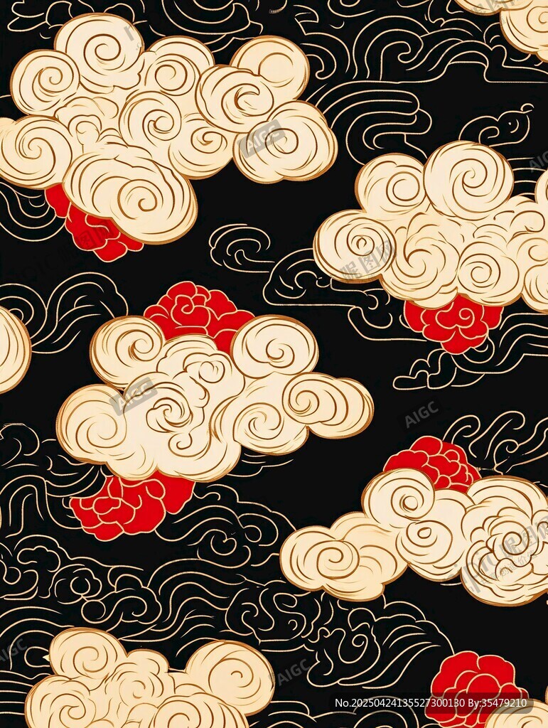 中式云纹传统图案设计