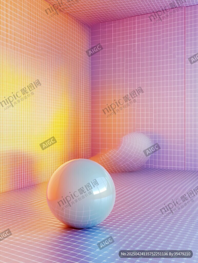 梦幻网格空间中的球体