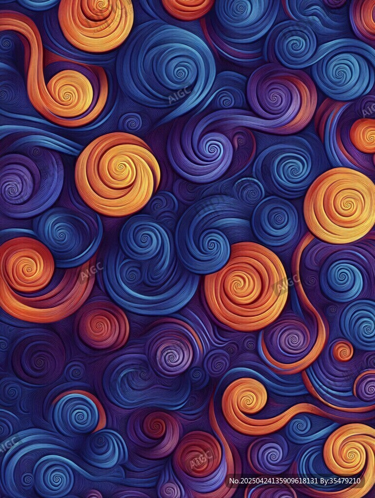 绚丽多彩的螺旋图案背景