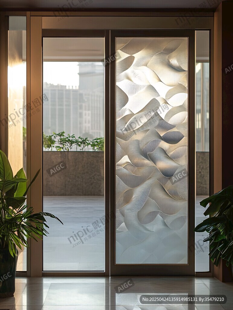 艺术玻璃推拉门室内景致