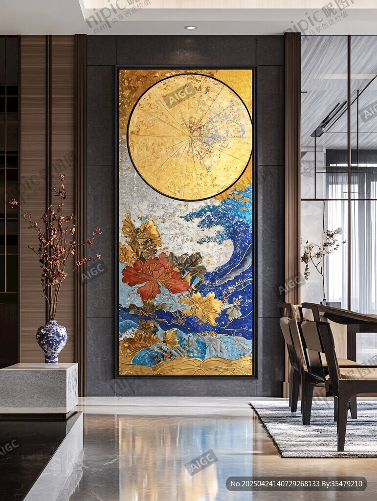 中式客厅的精美艺术挂画