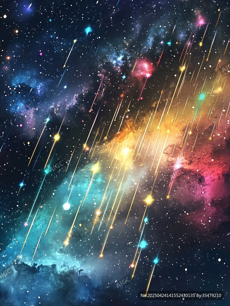 梦幻绚烂的宇宙流星雨