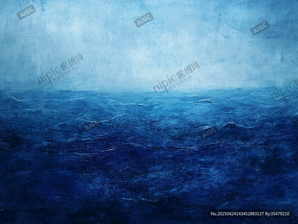 蓝色海洋抽象艺术画面