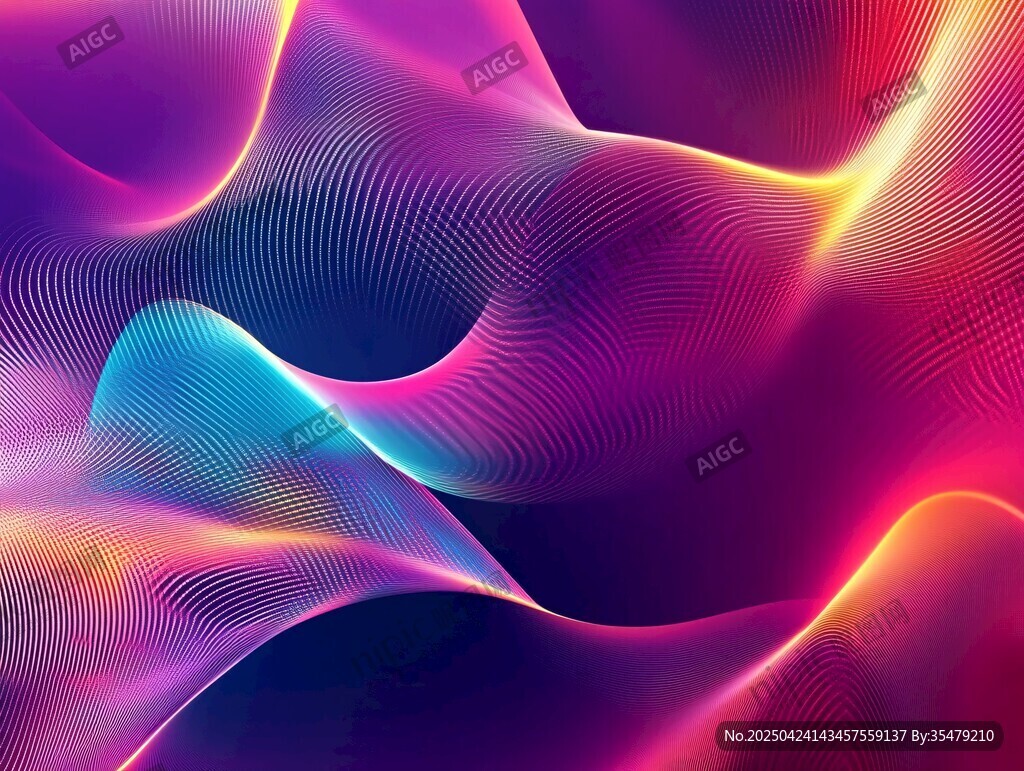 梦幻炫彩流体波浪背景图