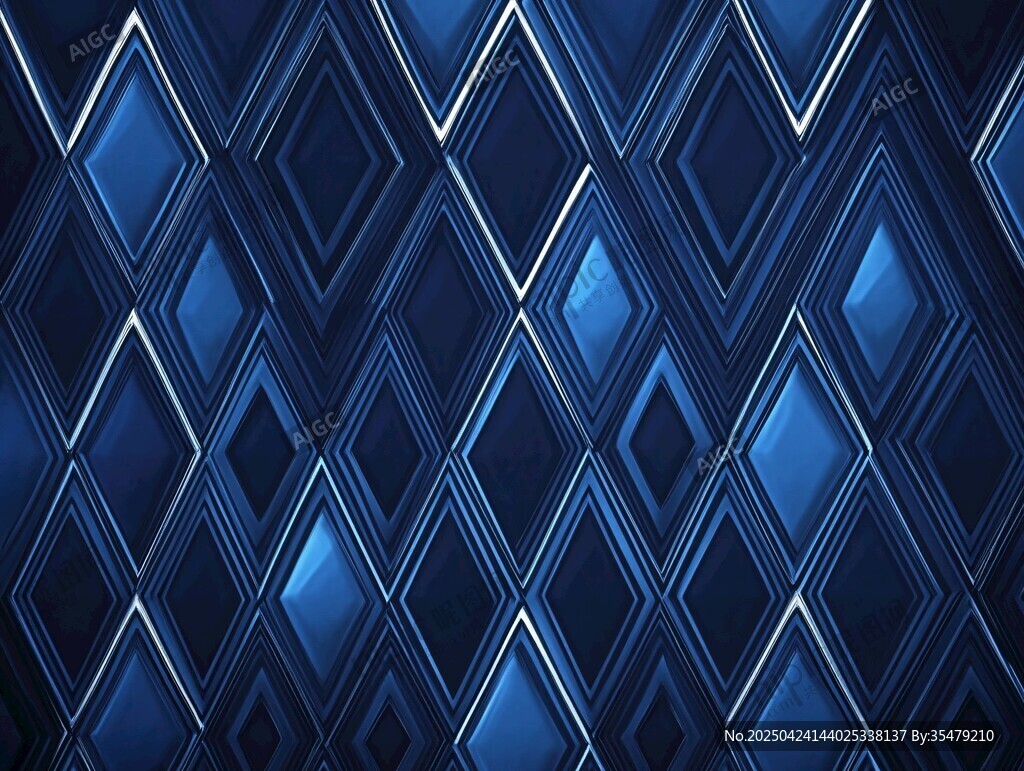 蓝色菱形几何图案背景